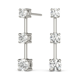 Feiga 0.12 - 1.00 Carat Natural Round cut Journey Diamond Earrings