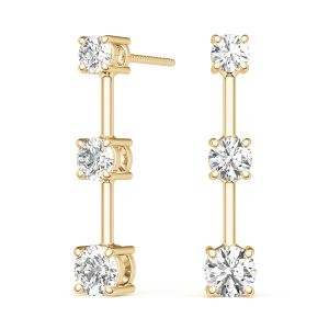 Feiga Natural Yellow Gold Journey Diamond Earrings