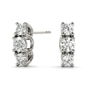 Fruma Natural Diamond Round cut Cluster Earrings