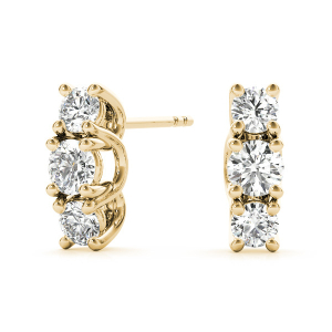 Fruma Natural Yellow Gold Diamond Cluster Earrings