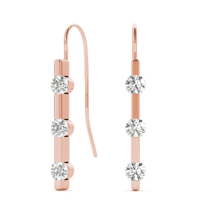  Fela Natural Rose Gold Diamond Hoop Earrings