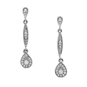  Emiri Natural Diamond Silver Womens Drop Earrings