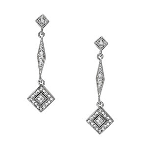  Ezan Natural Diamond White Gold Womens Drop Earrings