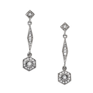  Esta Natural Diamond White Gold Womens Drop Earrings