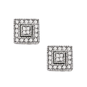  Elba Natural Platinum Diamond Cluster Earrings