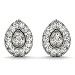 Fari Natural Platinum Diamond Cluster Earrings