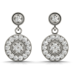  Freia Natural Diamond Silver Womens Drop Earrings