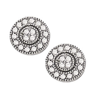 Enas Natural Silver Diamond Cluster Earrings