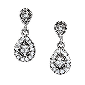 Fenna Natural Diamond Round cut Cluster Earrings