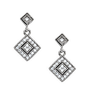  Faydra Natural Diamond White Gold Womens Drop Earrings