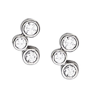 Felisha Natural Silver Diamond Cluster Earrings