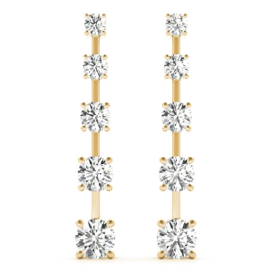 Faika Natural Yellow Gold Journey Diamond Earrings