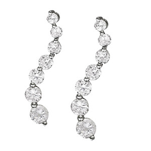 Fiana 1.90 Carat Natural Round cut Journey Diamond Earrings