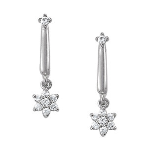  Elba Natural Silver Diamond Drop Earrings