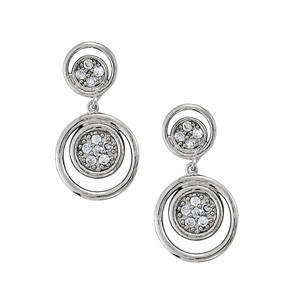 Feona Natural Silver Diamond Drop Earrings