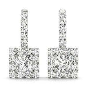  Eulah Natural Halo Diamond Earrings