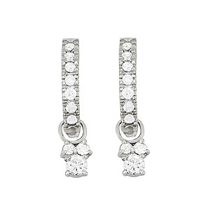 Fayla Natural Silver Diamond Drop Earrings