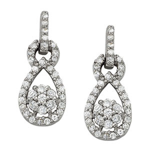 Eirini Natural Rose Gold Diamond Drop Earrings