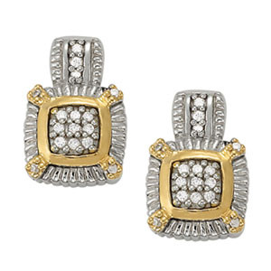  Febe Natural Silver Diamond Cluster Earrings