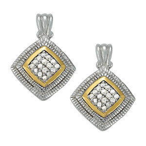 Faten Natural Silver Diamond Cluster Earrings