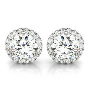 Enock Natural Silver Halo Diamond Earrings