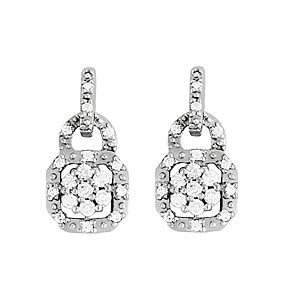 Eilis Natural Silver Diamond Drop Earrings