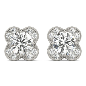 Estere Natural Round cut Halo Diamond Earrings