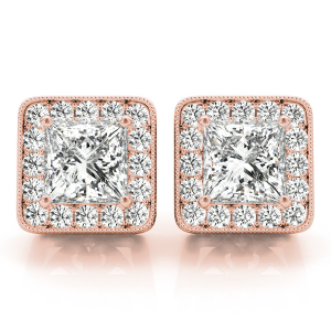  Eteri Natural Rose Gold Diamond Designer Earrings