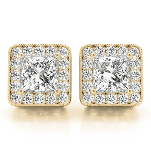  Eteri Natural Yellow Gold Diamond Designer Earrings