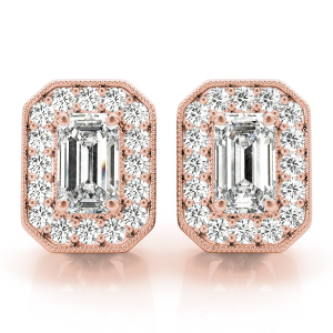 Egle Natural Rose Gold Halo Diamond Earrings