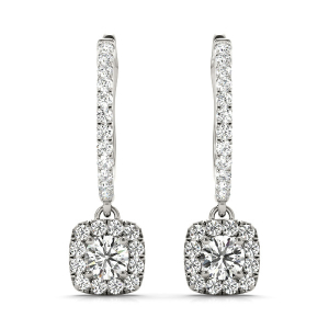 Elianne Natural Round cut Halo Diamond Earrings