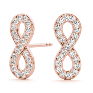 Raya Lab-Created Rose Gold Pave Set  Designer Diamond Earrings