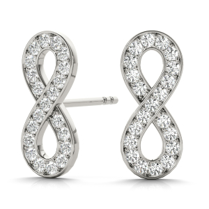 Raya Lab-Created Round cut Pave Set  Designer Diamond Earrings