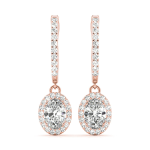 Enora Natural Diamond Rose Gold Womens Drop Earrings