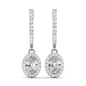 Enora Natural Diamond White Gold Womens Drop Earrings