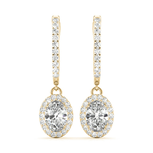 Enora Natural Diamond Yellow Gold Womens Drop Earrings