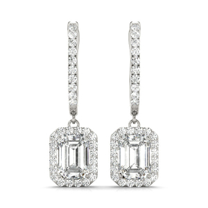 Elliyah Natural Diamond White Gold Womens Drop Earrings