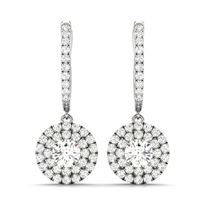 Enitan Natural Diamond Silver Womens Drop Earrings