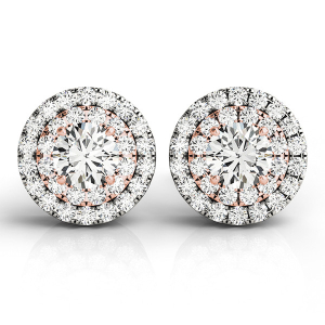 Egle Natural Rose Gold Halo Diamond Earrings