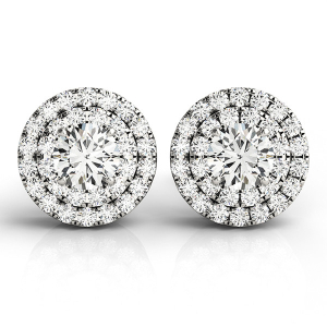 Egle Natural Round cut Halo Diamond Earrings