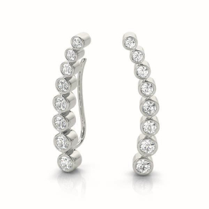 Nicole Lab-Created Round cut Bezel Set  Studs Diamond Earrings