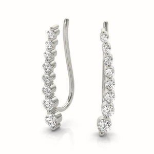 Belle Lab-Created Round cut Prong Set  Studs Diamond Earrings