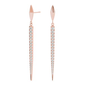 Julius Lab-Created Rose Gold Pave Set  Designer Diamond Earrings