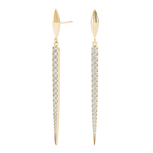 Julius Lab-Created Yellow Gold Pave Set  Designer Diamond Earrings