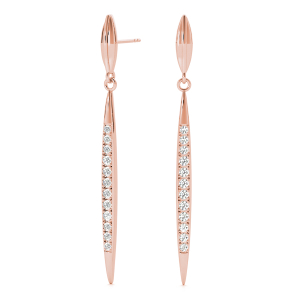 Peter Lab-Created Rose Gold Pave Set  Designer Diamond Earrings