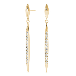 Peter Lab-Created Yellow Gold Pave Set  Designer Diamond Earrings