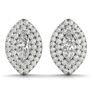 Eui Natural Marquise cut Halo Diamond Earrings