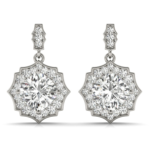  Elts Natural Halo Diamond Earrings