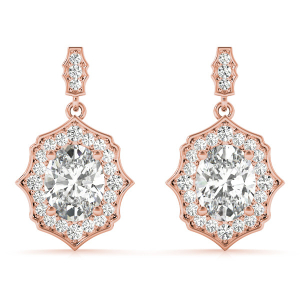  Ellaria Natural Rose Gold Diamond Drop Earrings