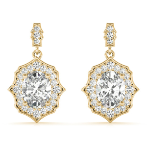  Ellaria Natural Yellow Gold Diamond Drop Earrings